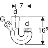 Geberit Doppelkammergeruchsverschluss für Geräteanschluss: d=48mm, G=1″, weiß-alpin