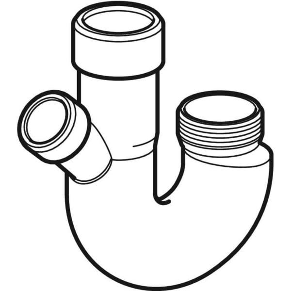 Geberit Doppelkammergeruchsverschluss für Geräteanschluss: d=48mm, G=1″, weiß-alpin