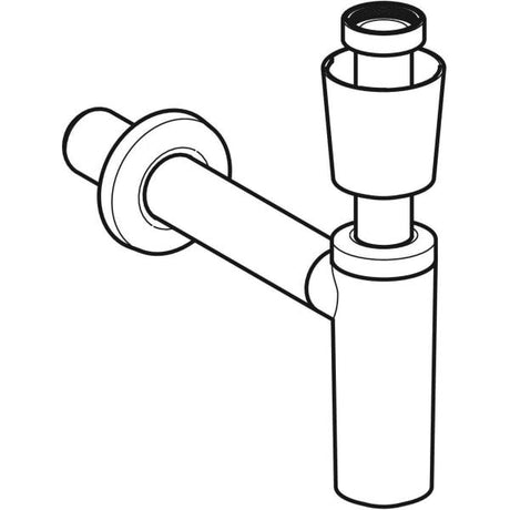 Geberit Tauchrohrgeruchsverschluss für Waschbecken, mit Ventilrosette, Abgang horizontal, PP, weiß-alpin