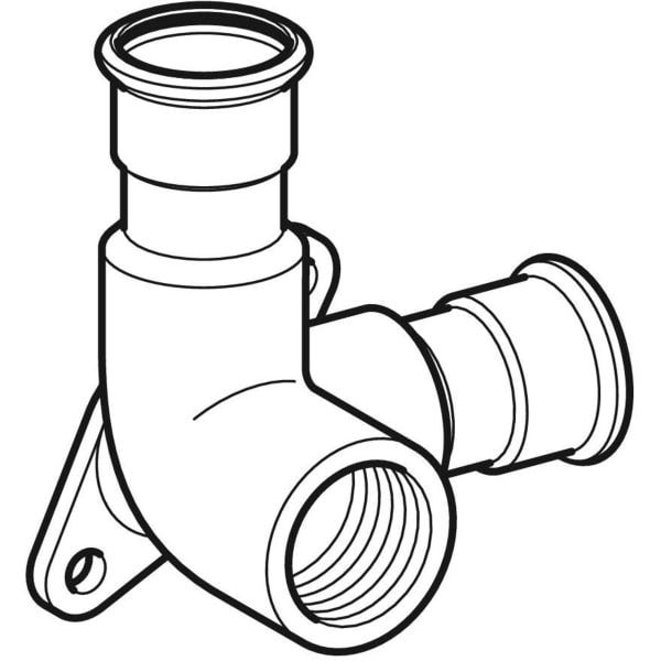 Geberit Mapress Edelstahl Eckanschlusswinkel 90°: d=15mm, Rp=1/2″, d1=15mm, L1=4.3cm
