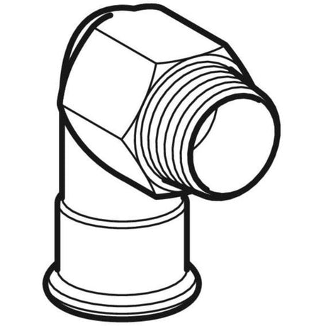 MAPRESS Edelstahl G Pressfitting Übergangswinkel (Gas), Pressmuffe / Außengewinde konisch BSPT-R, 90°