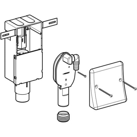 Geberit Set UP-Geruchsverschluss für Geräte, mit einem Anschluss, Wandeinbaukasten und Abdeckplatte: d=50–56mm