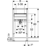 Geberit Duofix Element für WT, 82-98 cm für Standarmatur