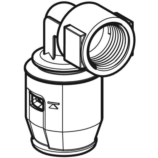 Geberit PushFit Übergangswinkel 90° mit Innengewinde: CW617N, d=16mm, Rp=1/2″