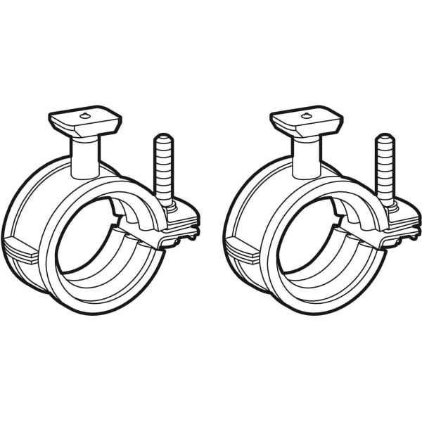 Geberit Set Verteilerbefestigungen gerade, mit Drehrastbolzen (2 St.): 1.0215, di=25–30mm