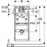 Geberit GIS Element für Urinal, 114 cm, universell