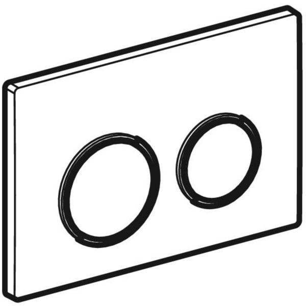 Geberit Omega20 Betätigungsplatte für 2-Mengen-Spülung, Round, Kunststoff, pneumatisch, mit zwei Tasten, geeignet für Wandklosetts