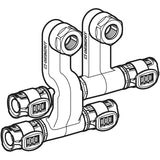 Geberit FlowFit Set Anschluss-T-Stücke für Vor- und Rücklauf, mit Anschlussverschraubung für Eurokonus: Werkstoff=Bleifreie Siliziumbronze (CuZn21Si3P), d=20mm, d1=15mm, vernickelt