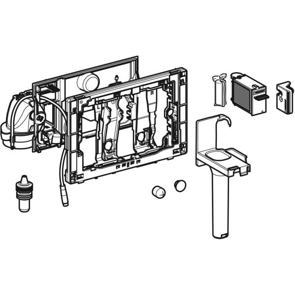 Geberit DuoFresh Modul mit automatischer Auslösung und Einschub für Geberit DuoFresh Stick, für Sigma UP-Spülkasten 12 cm: hochglanz-verchromt