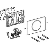 Geberit WC-Steuerung elektronisch, Netzbetrieb, für Sigma UP-Spülkasten 12 cm, mit Sigma10 Betätigungsplatte, Round, für Stützklappgriff, Funk: Platte und Taste: gebürstet, easy-to-clean-beschichtet, Designringe: poliert