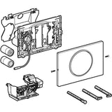 Geberit WC-Steuerung elektronisch, Batteriebetrieb, für Sigma UP-Spülkasten 12 cm, mit Sigma10 Betätigungsplatte, Round, für Stützklappgriff, Funk: Platte und Taste: gebürstet, easy-to-clean-beschichtet, Designring: poliert