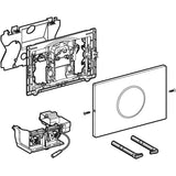 Geberit WC-Steuerung elektronisch, Netzbetrieb, für Sigma UP-Spülkasten 12 cm, mit Sigma10 Betätigungsplatte, Round, automatisch / berührungslos, verschraubbar: Platte: gebürstet, easy-to-clean-beschichtet, Designring: poliert