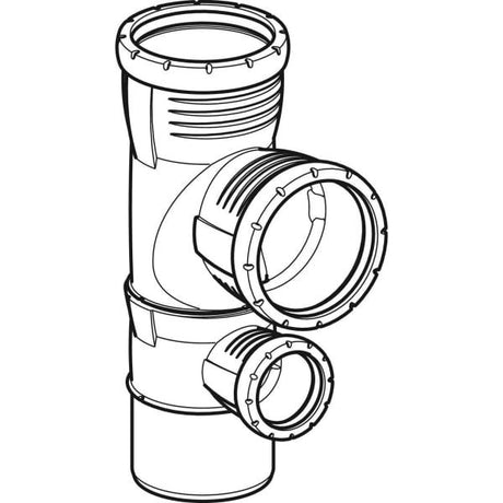 Geberit Silent-Pro Kombibogenabzweig 87,5Grad, Schiebeende, 4-Anschluss-Fitting