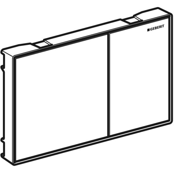 Geberit Sigma60 Betätigungsplatte für 2-Mengen-Spülung, Square, flächenbündig: Tasten: verchromt, gebürstet, easy-to-clean-beschichtet, Designstreifen und Rahmen: hochglanz-verchromt