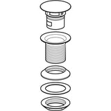 Geberit Ablaufventil mit freiem Auslauf und Ventilabdeckung: hochglanz-verchromt, L=5cm