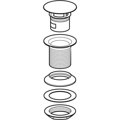 Geberit Ablaufventil mit freiem Auslauf und Ventilabdeckung: hochglanz-verchromt, L=5cm