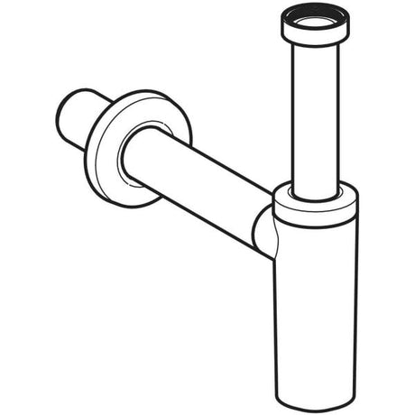 Geberit Tauchrohrgeruchsverschluss für Waschbecken, Abgang horizontal, ABS, hochglanz-verchromt