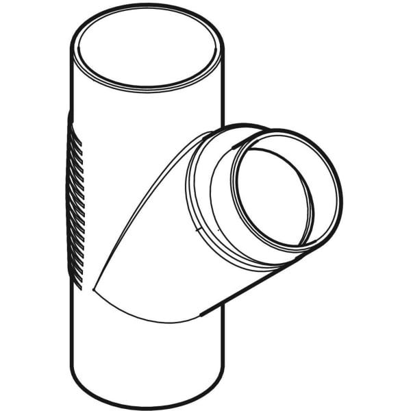 Geberit Silent-db20 Abzweig 45° T-Stück aus Polyethylen (PE), schwarz, systemgebunden