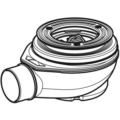 Geberit Duschwannenablauf d90, Sperrwasserhöhe 50 mm, Abgang aus PP: d=50mm, Anschlussstutzen=PP