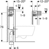 Geberit Kombifix Element für Wand-WC, mit Omega UP-Spülkasten 12 cm