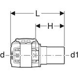 Geberit FlowFit Übergang auf Geberit Mapress mit Einschubende, Werkstoff Bleifreier Rotguss (CuSn4Zn2PS)