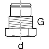 Geberit FlowFit Anschlussverschraubung mit Außengewinde: Werkstoff=Messing CW617N, d=16mm, G=1/2″, vernickelt