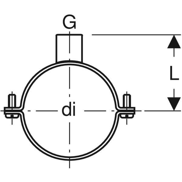 Rohrschelle mit Gewindemuffe G 1/2", verstellbar