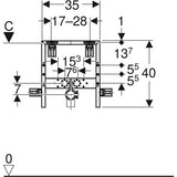 Geberit Kombifix Element für Waschtisch, Standarmatur