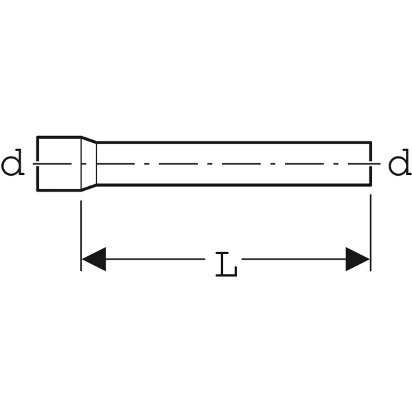 Geberit Spülbogenverlängerung gerade, mit Steckmuffe: bahamabeige, L=30cm
