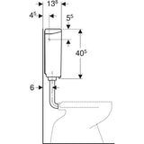 Geberit AP140 AP-Spülkasten Spül-Stopp-Spülung, Kunststoff, Außengewinde 1/2 Zoll, Spülvolumen 6 - 9 l, mit Eckventil, Bedienung Hebel, Geräuschklasse Füllventil Gruppe I, <=20 dB(A)