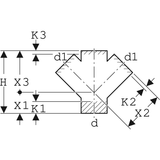 Geberit PE Abzweig 45° zweifach: d=110mm, d1=110mm