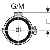 Geberit Silent-db20 Rohrschelle gedämmt, mit Gewindemuffe M10 / G 1/2": di=110mm, G=1/2″