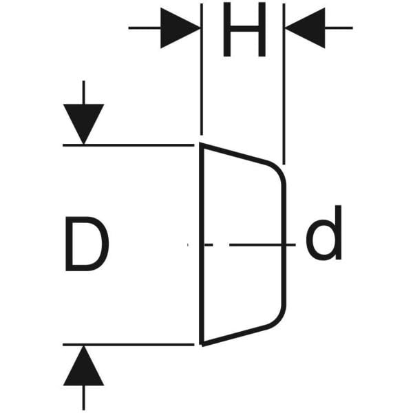 Geberit Wandrosette tief: d=50mm, D=9cm, H=7cm, weiß-alpin