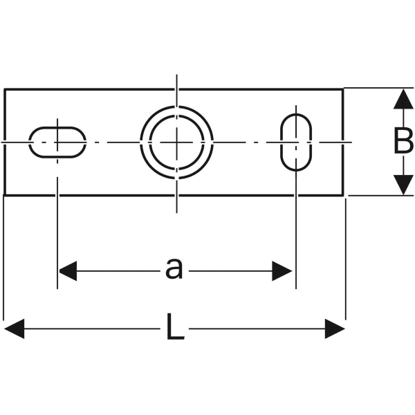 Geberit Grundplatte rechteckig, Zweiloch, mit Gewindemuffe