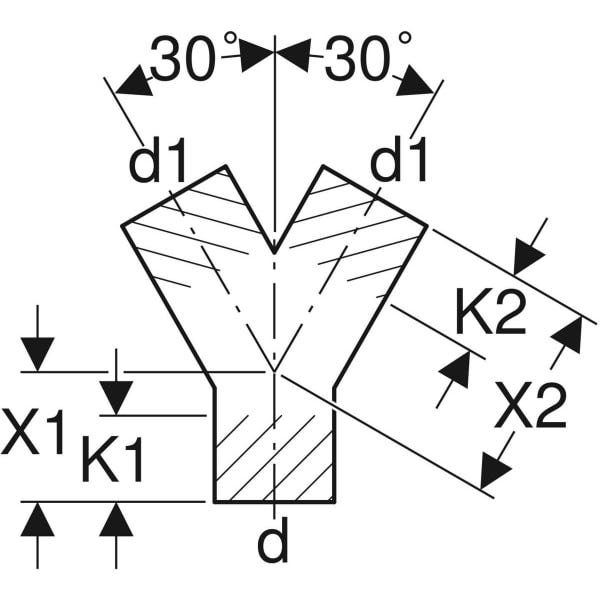 PE Hosen-T-Stück 2 x 30 °, Kunststoffschweißende, Y-Stück