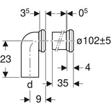 Geberit Set Anschlussbogen 90° mit Verlängerung: d=110mm