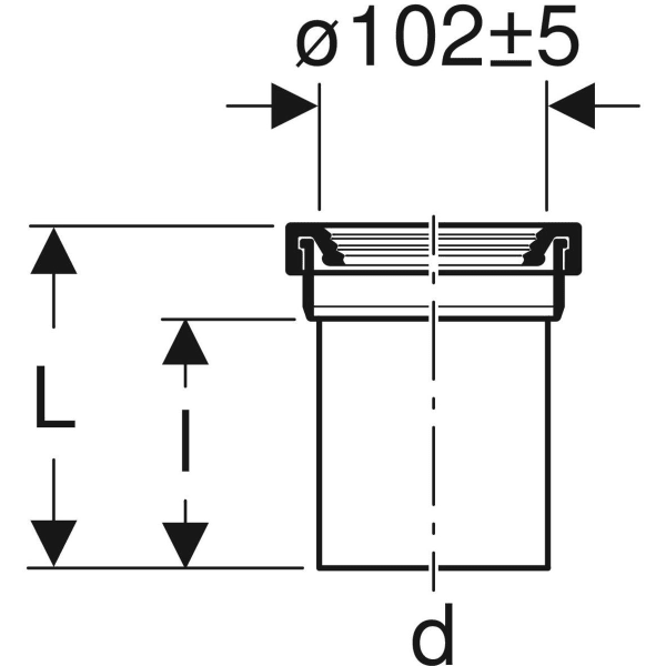 Geberit Anschlussstutzen mit Manschette: d=110mm, schwarz