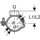 Rohrschelle mit Gewindemuffe G 1/2", verstellbar