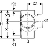 GEBERIT db20 Bogeneckabzweig 88,5/90 Grad, DN 90/90