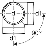 GEBERIT db20 Bogeneckabzweig 88,5/90 Grad, DN 90/90