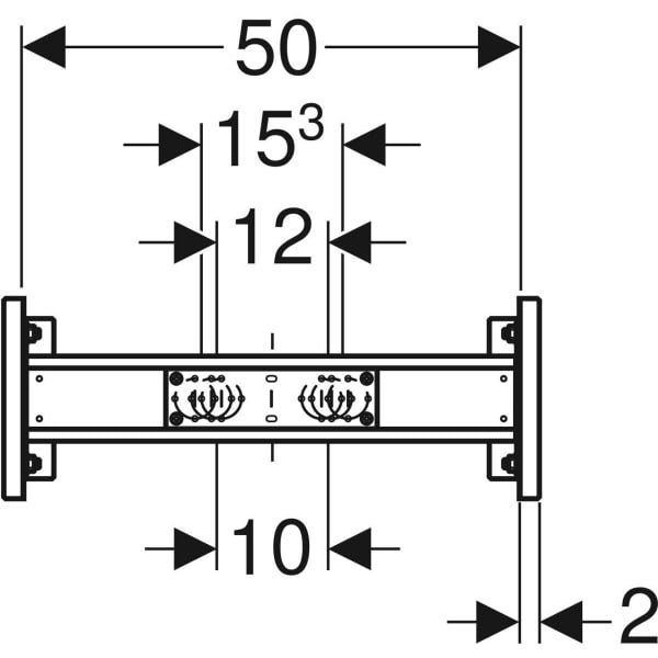 Geberit Duofix Traverse für Wandarmatur AP, variable Armaturenposition