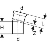 Geberit Mapress Edelstahl Bogen mit Einschubende: 15°, d=54mm