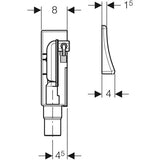 Geberit UP-Geruchsverschluss für Geräte, mit zwei Anschlüssen, Wandeinbaukasten und Abdeckplatte: d=50–56mm