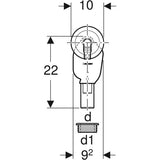 Geberit UP-Geruchsverschluss für Geräte, mit einem Anschluss: d=40mm, d1=56mm, hochglanz-verchromt