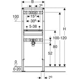 Geberit Duofix Element für WT, 130 cm für AP-Armatur