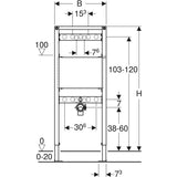 Geberit Duofix Element für Ausgussbecken, 130 cm, Wandarmatur AP