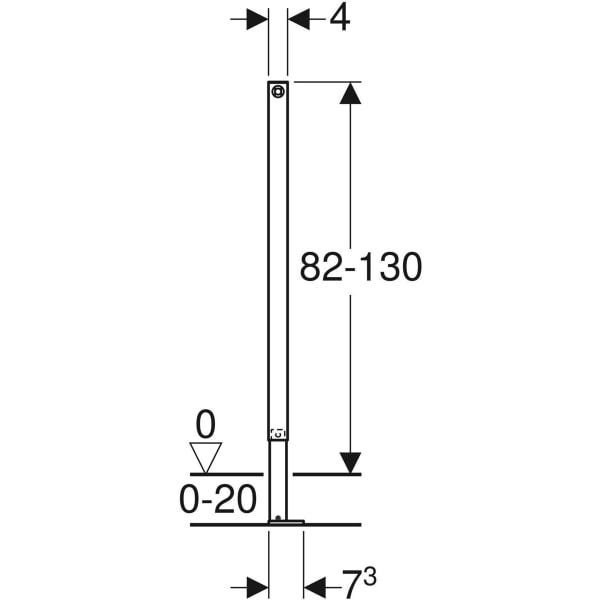 Geberit Duofix Ständer teilhoch, 82–130 cm: H=82cm