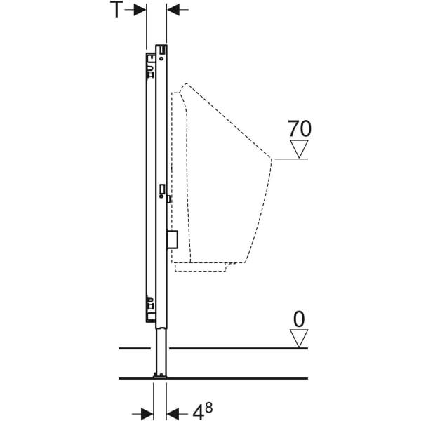 Geberit Duofix Element für Urinal 112-130 cm Universal für AP-Druckspüler