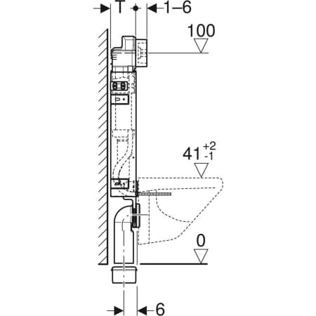 Geberit KombifixBasic Element für Wand-WC, 108 cm, mit Delta UP-Spülkasten 12 cm