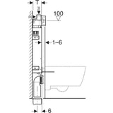 Geberit KombifixBasic Element für Wand-WC, 108 cm, mit Delta UP-Spülkasten 12 cm
